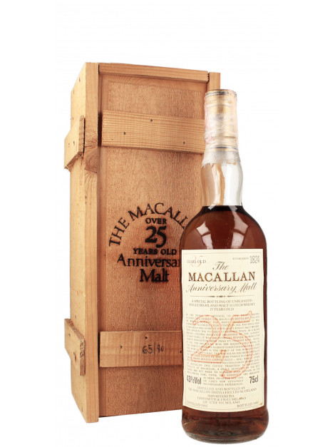 The Macallan 1965 25 Years Old The Anniversary Malt Giovinetti Bottled 1990