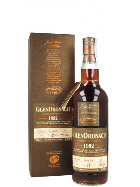 Glendronach 1992 27 Years Old No.216 Sherry Butt Bottled 2019